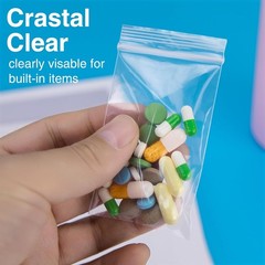 100pcs 2×3 Inch Clear Zip Lock Bags Resealable Poly Bags 4 Mil Heavy Duty