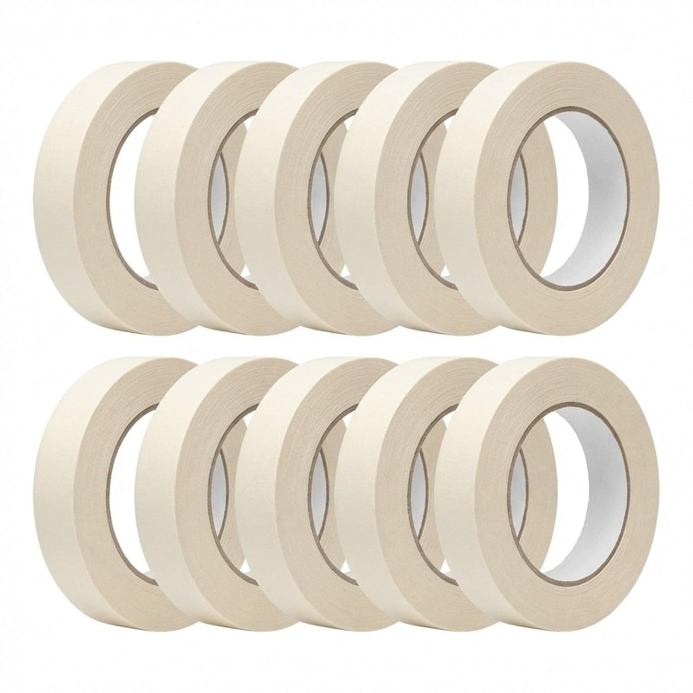 Masking Tape 0.75 inch x 55 Yards x 10 Rolls, White Painters Tape for General