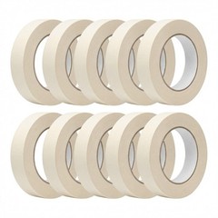 Masking Tape 0.75 inch x 55 Yards x 10 Rolls, White Painters Tape for General
