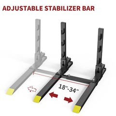 60″ 4000lb Clamp-on Pallet Fork W/ Adjustable Stabilizer Bar & Slot Guard Bar US