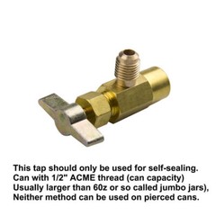 Freon Can Tap Valve Dispenser Opener Recharge Tank Adapter 1/4SAE Hose Self Seal