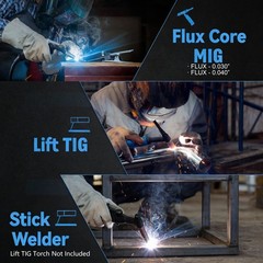 MIG200 110/220V 3-in-1 MIG Welder 200A TIG/MIG/MMA NO GAS IGBT Welding Machine