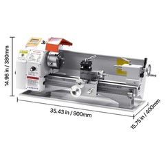 Metal Lathe Machine 8.7 x 18 in Precision Bench Power Metal Lathe Automatic Feed