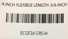 ECGF24 CROUSE HINDS 4-INCH FLEXIBLE LENGTH 3/4-INCH NIPPLE 10-INCH OVERALL ECHF