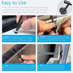 100PCS Universal Nylon Cable Tie Straps Adjustable Buckle Fastener Organizer