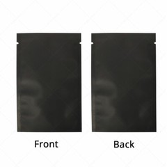 Assorted Sizes for Matte Black Flat Foil Mylar Open Top Pouch Bag w/Tear Notches
