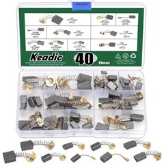 “Electric Motor Carbon Brushes 40pcs Assortment, 10 Sizes Replacement Brush Kit”