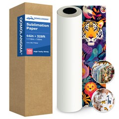 QOMOLANGMA Sublimation Paper Roll 100gsm 44″ x 328ft High Tacky Sticky Apparel