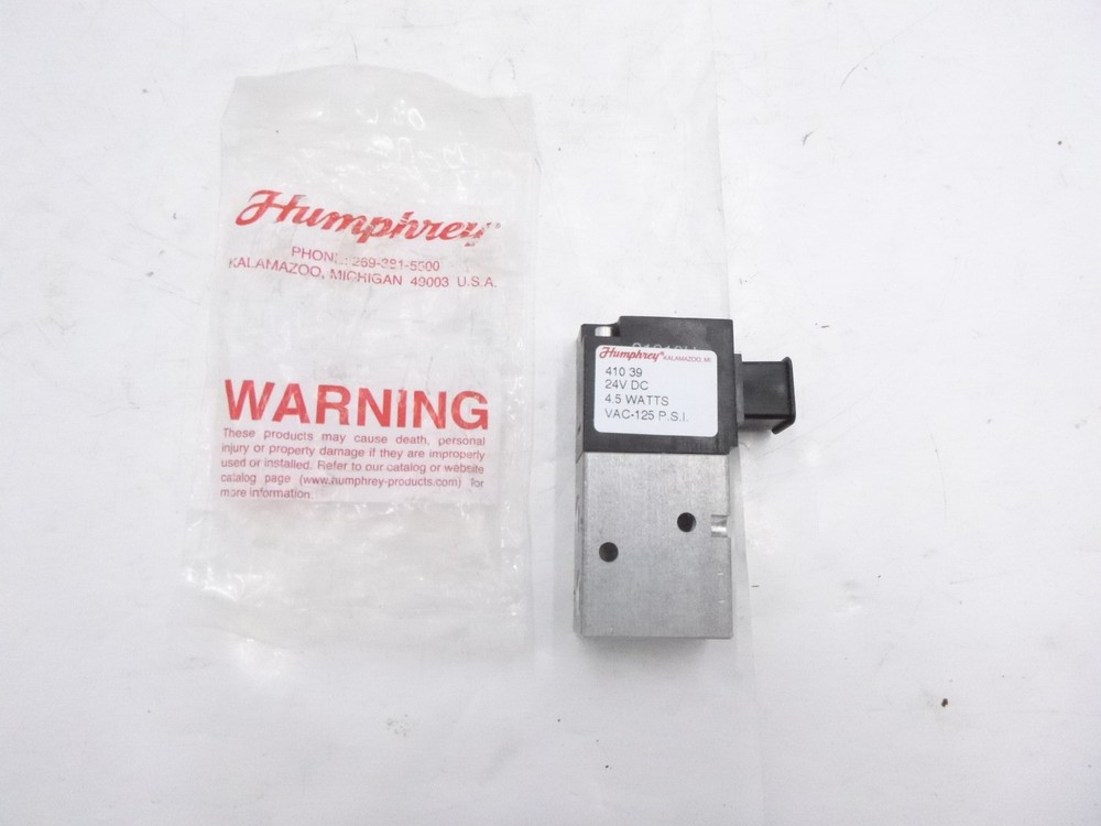 Humphrey 410 39 Direct Acting 4 Way Poppet Solenoid Valve 24VDC