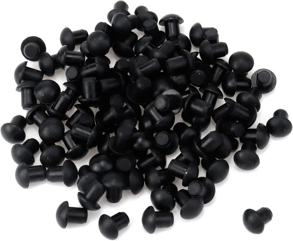 100PCS Black Soft Plastic Screw Hole Cover Plugs, 5Mm Waterproof Plug for Holes