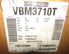 Baldor VBM3710T 7.5hp Brake Motor 1755RPM 213TC Frame 3PH 208-230/460V TEFC CL F