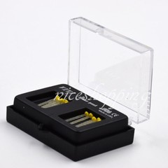 10 Pcs 1 Pack Dental Resin Screw Thread Quartz Fiber Post & 1 Drill Yellow 1.4