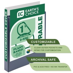 Samsill Plant-Based 1 Inch Durable D-Ring, View Binder, 1-Inch, Indigo