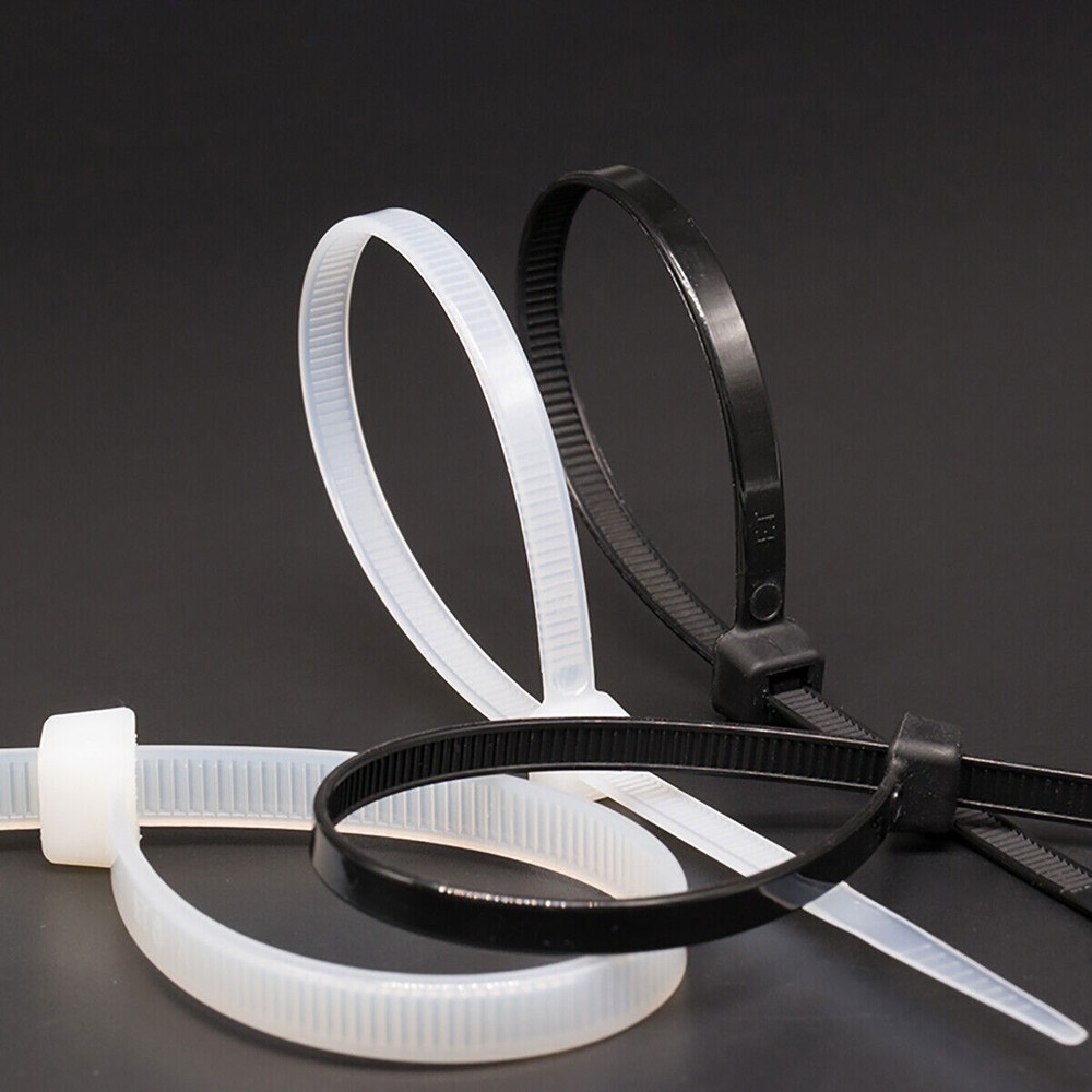 Self-Locking Cable Ties Nylon Plastic Wire Width 4.6mm Zip Tie Cord Strap B/W