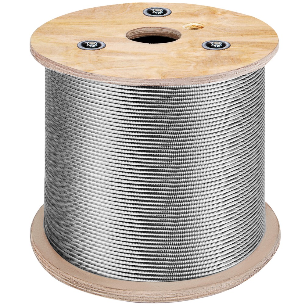VEVOR 304 Stainless Steel Wire Rope Cable, 3/16, 7×19, 500 ft Reel