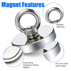 Neodymium Fishing Magnets Pulling Force Super Strong Round Rare Earth