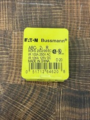 BUSSMANN ABC-2-R Fuse,2A,Ceramic,ABC Series,PK5