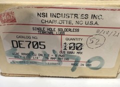 NSI DE705 Brummell Cooper 8 AWG Single Hole Lug Lot 60 NEW Open Box