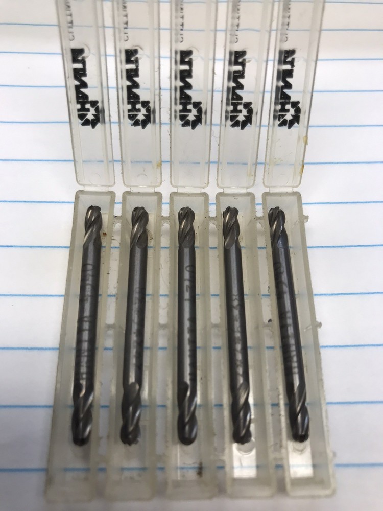 5 pcs. 3.00 MM SOLID CARBIDE 4 FLUTE DE STUB BALL END MILLS. HANITA (loc stk)