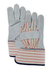 Duramaster TB725E Gunn-Cut Leather Palm Glove with Safety Cuff, 12 Pairs, Blue &