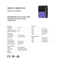 ODE-3-110023-101A – Invertek VFD – 0.5HP 2.3A 110V-115V 1Ph/3Ph – VFDexchange