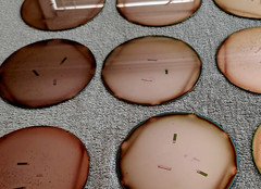 20 Old Historic 1980s 5″ Silicon Conductor Wafers Copper Plated in Original Box