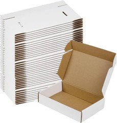 NEW 9X6X2 Shipping Boxes Set of 50, White Small Corrugated Cardboard Box US SHIP