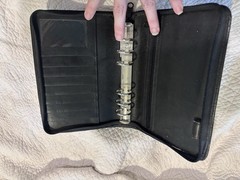 Genuine Leather Planner Wallet Mundex Black Organizer Zip Around 6 Ring Binder