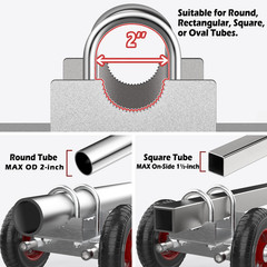 8-Inch Rolling Gate Wheels, Double U-Bolts Heavy Duty Gate Rollers, Sliding Gate