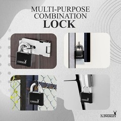 LOT OF FIVE (5) Resettable Combo Lock (Combination Padlock) Heavy duty Lock