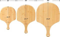 2Pack Natural Bamboo Pizza Peel 16 inch Wood Pizza Paddle Bread Cheese Vegetable