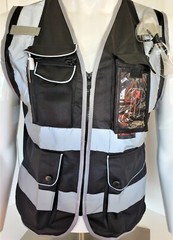 Hi Visibility Reflective Black Safety Vest (Small to 2XL)