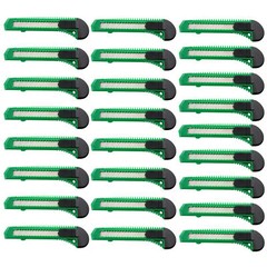25 Safety Box Cutter Utility Knife Tool Retractable Snap off Razor Blade GREEN