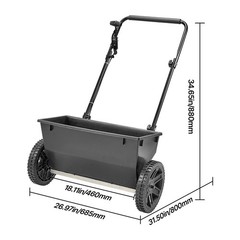KFFKFF 50lbs Walk-Behind Drop Spreader, 18″ Width 10 Settings