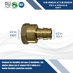 5) 1/2″ PEX A X 1/2″ FEMALE NPT EXPANSION ADAPTER F1960