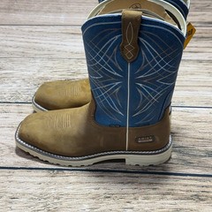 Ariat Activator H20 Steel Toe Work Boots Mens 10 Brown Blue Waterproof Western