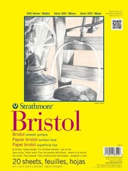 300 Series Bristol Paper Pad, Smooth, Tape Bound, 11×14 inches, 20 Sheets