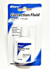 Allary Quick Dry Correction Fluid 20ml White Out Office School #709