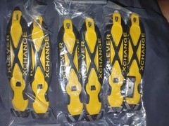 6 Deluxe Klever X-Change Dual-Sided Opening Safety Box Cutter Blade Yellow extra