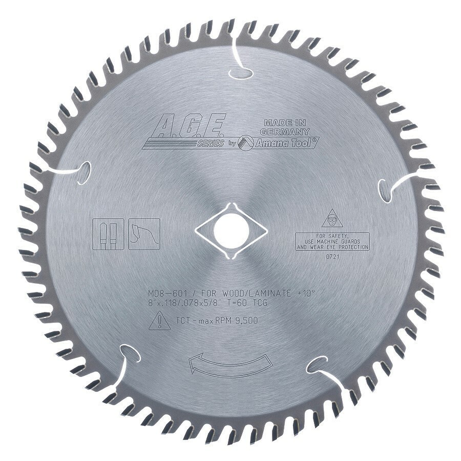 SAFETY SPEED Panel Saw Carbide Tipped 8 Inch Diameter 60 Tooth Blade by Amana