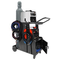 Welding Cart Lockable Cabinet, 2 Tier Heavy Duty Welder Cart for Mig Welder with