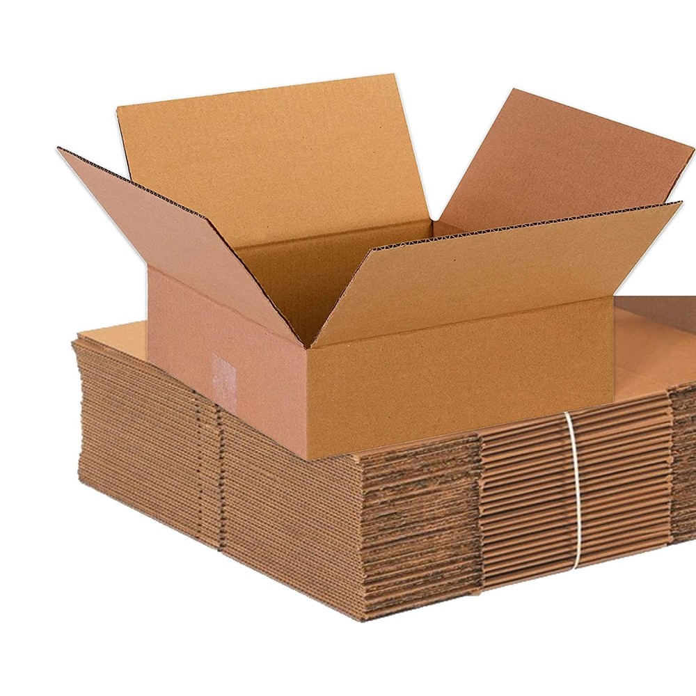 13 x 13 x 4 Corrugated Cardboard Boxes, Flat 13″L x 13″W x 4″H, Pack of 25 | …