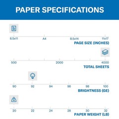 Hammermill Business Copy Paper, 8.5 x 11″, 92 Bright, 20 lbs., 8 Reams (4,000 sh