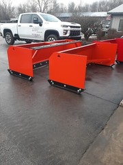 6′ Skid Steer Snow Pusher Box 30″ Backdrag Rubber HD Bobcat Case Kubota Orange