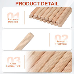 Wooden Dowel Pins 5/16 x 3/4 8mm x 20mm Straight Dowel Rods Count 100