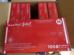 Black Nitrile Gloves Examination Glove 1,000 Star Med SemperMed Medium 10 Boxes