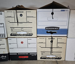 Bankers Box Set 12x24x10 White Moving Storage Books LP Funko Toys Lot of 10