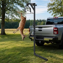 500LBS Hitch Mount Deer Hoist with Winch Gambrel & 360° Swivel Lifting Platform