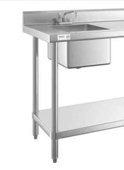 24″W x 72″L Stainless Steel Commercial Restaurant Work Table with Sink on Left