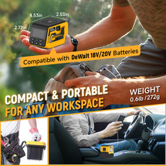 300W Voltage Regulator Compatible with Dewalt 20V Battery, DC 2-30V,Type-c,USB